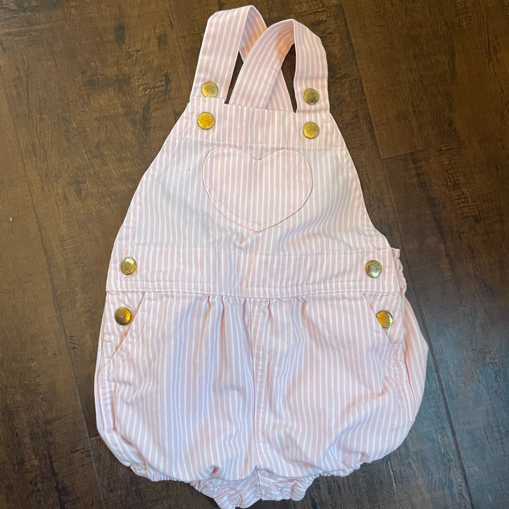 The Beaufort Bonnet Company Channing Choo Choo Overall Girls Pink Size 18-24mo